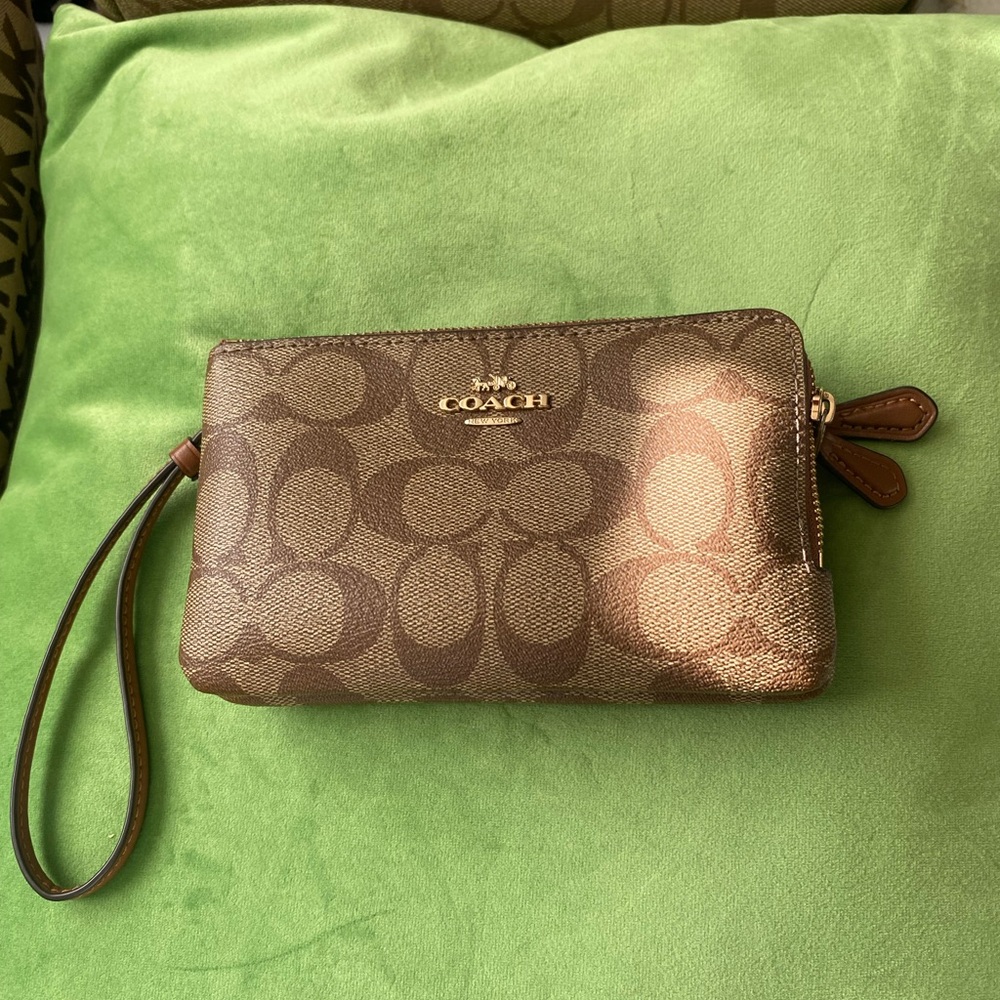 Coach Brown Wristlet